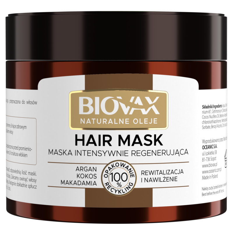 biovax argan makadamia kokos szampon do włosów 400 ml