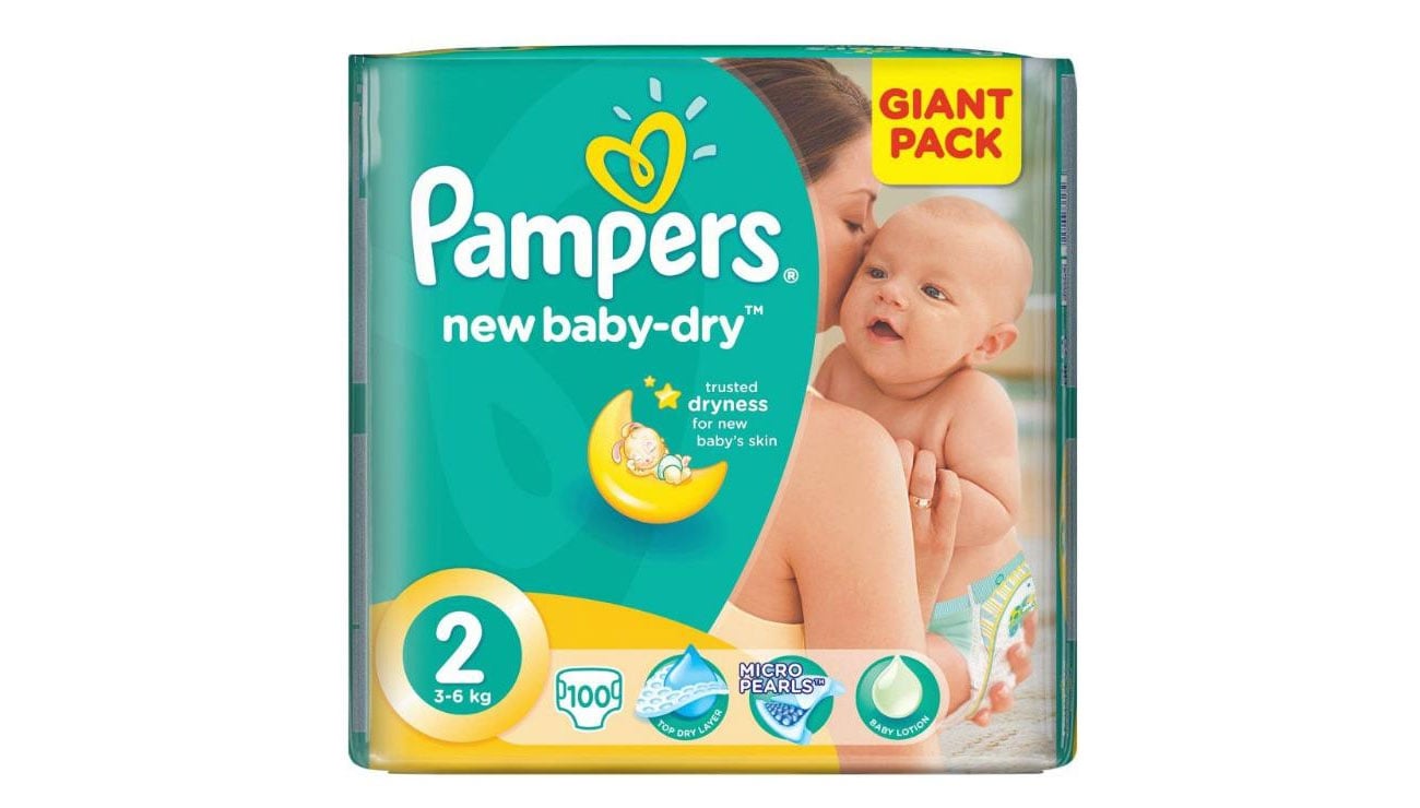 pampers new baby-dry pieluchy 3 mini 100szt