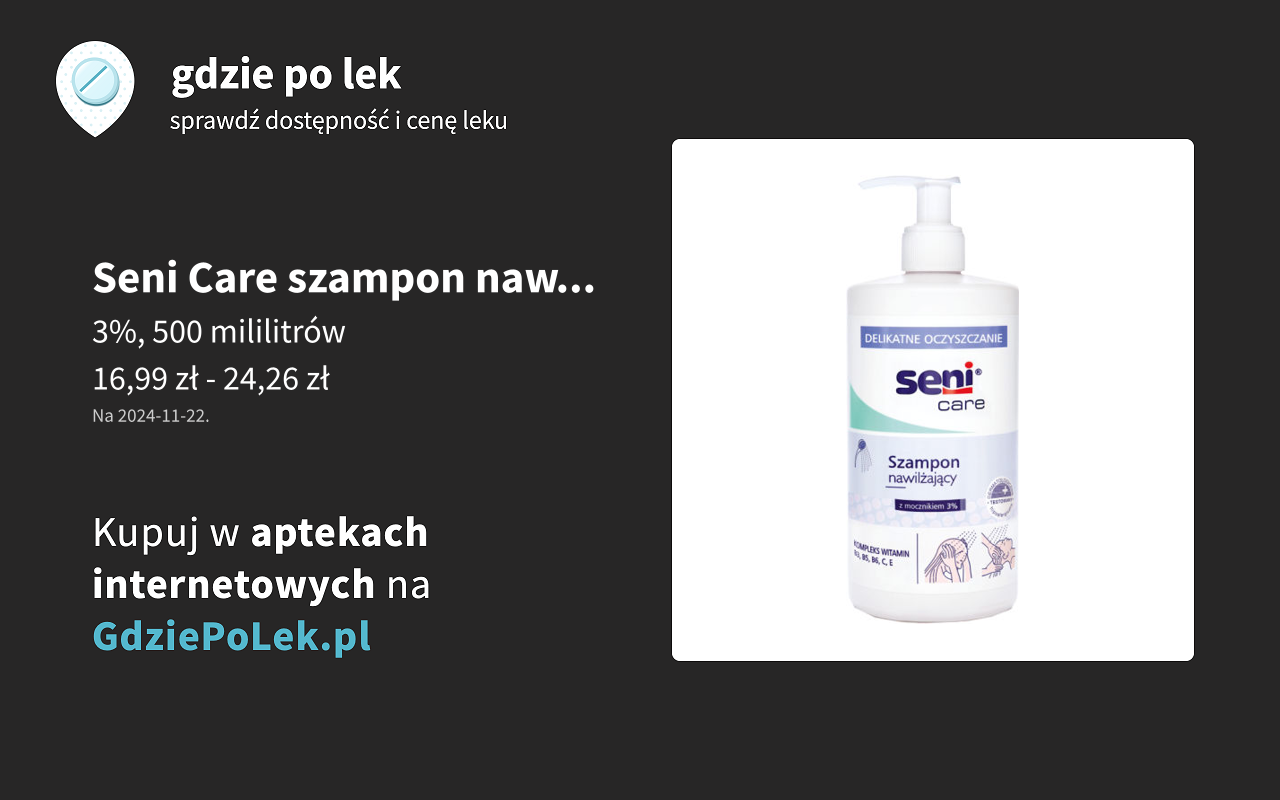 seni care szampon nawilżający płyn 500ml