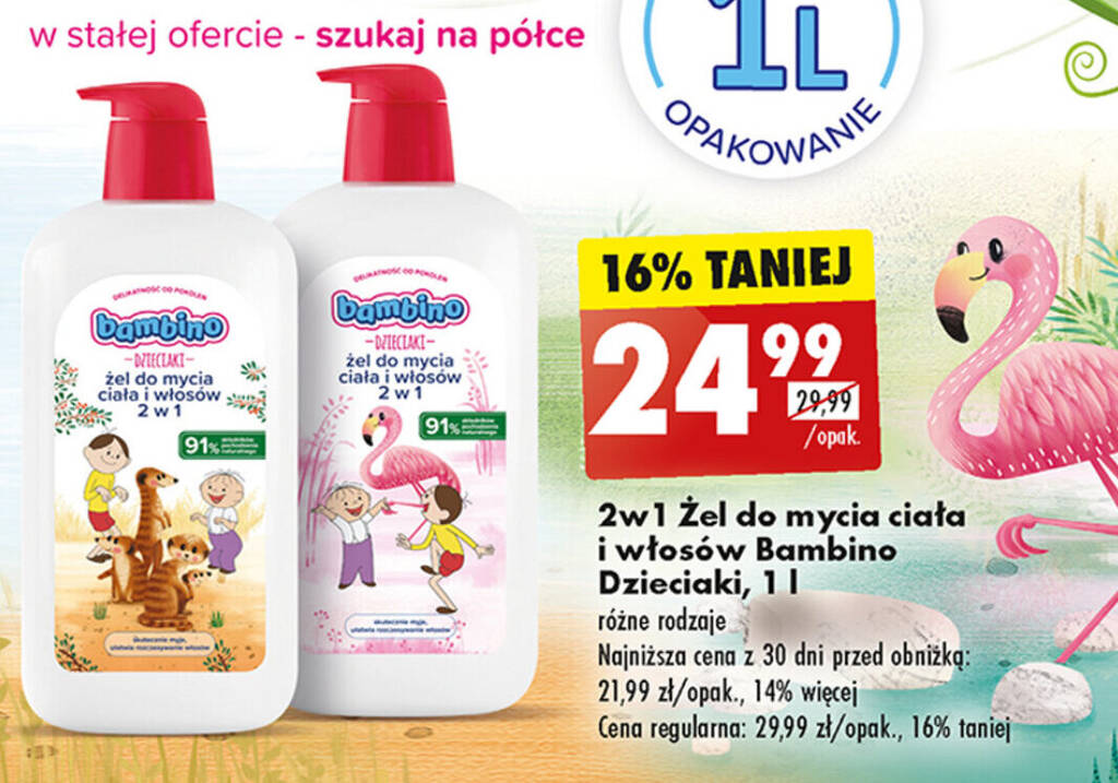 żel pod prysznic szampon 2w1 bambino biedronka