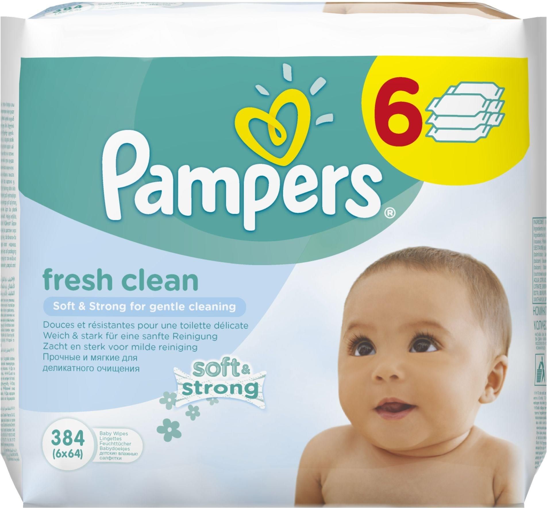 pampers baby fresh chusteczki 6x64 szt