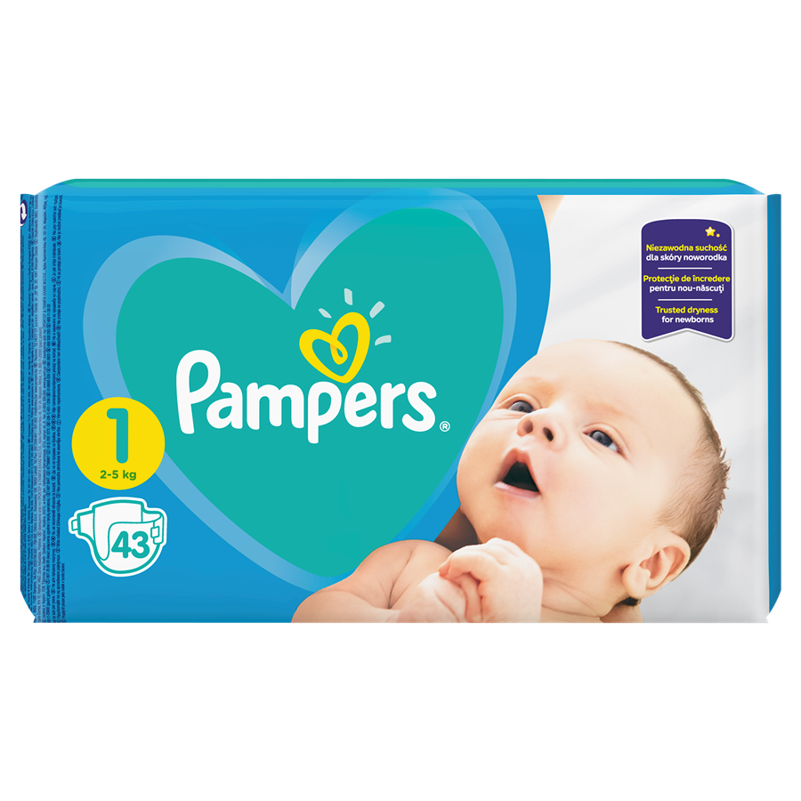 pampers new baby pieluchy jednorazowe rozmiar 1 newborn 43 szt