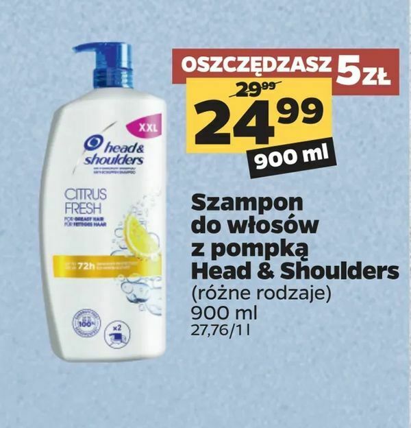 szampon head and shoulders z pompka