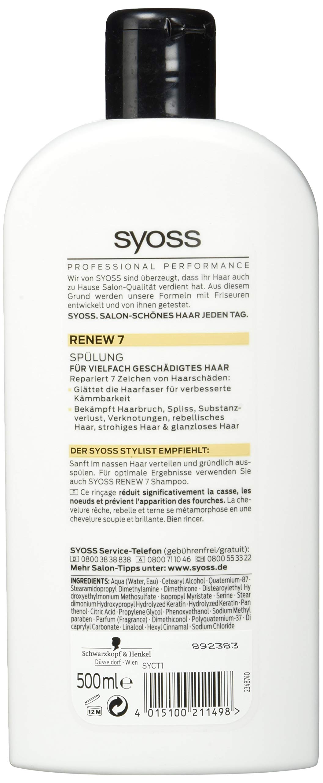 schwarzkopf syoss renew 7 odżywka do włosów zniszczonych