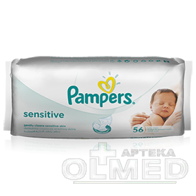 12x pampers sensitive 56 szt chusteczki nawilżane