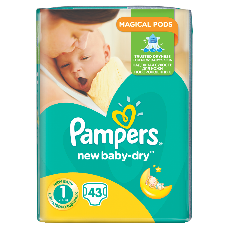 pampers new baby dry pieluchy rozmiar 1 newborn 2-5 kg