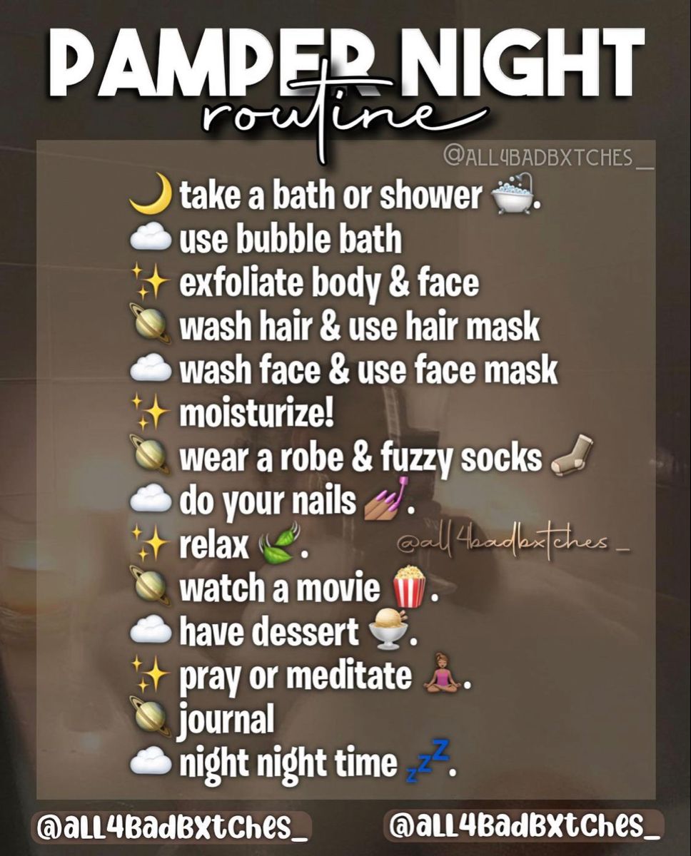 pamper night routine