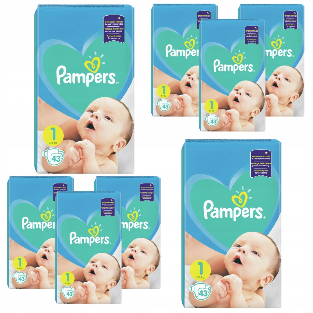 pampers pieluchy 1 43 sztuki