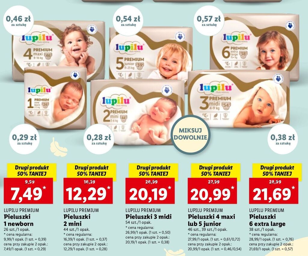 lupilu lidl pieluchy 3 za 20.99