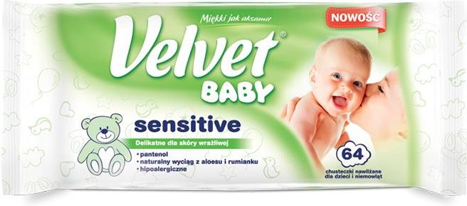 velvet baby chusteczki nawilżane pure