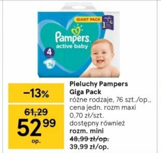 tesco pampers promocje