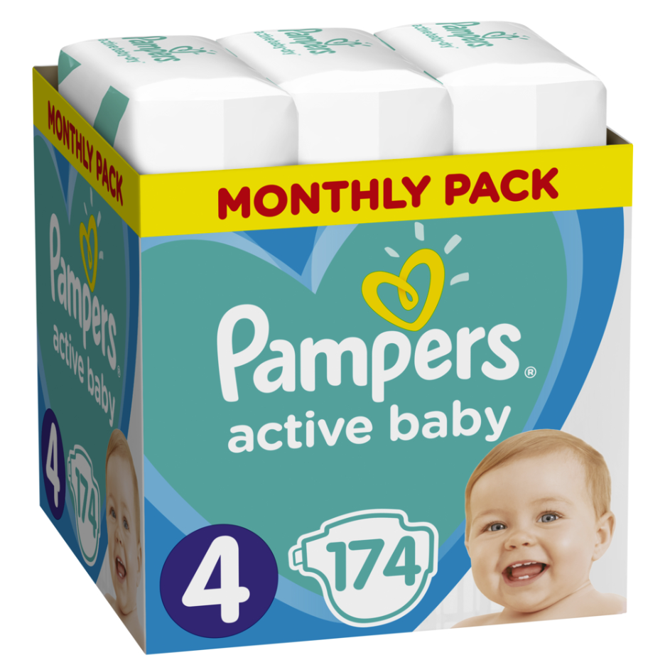 pieluchy pampers active baby mth 4 maxi 174szt