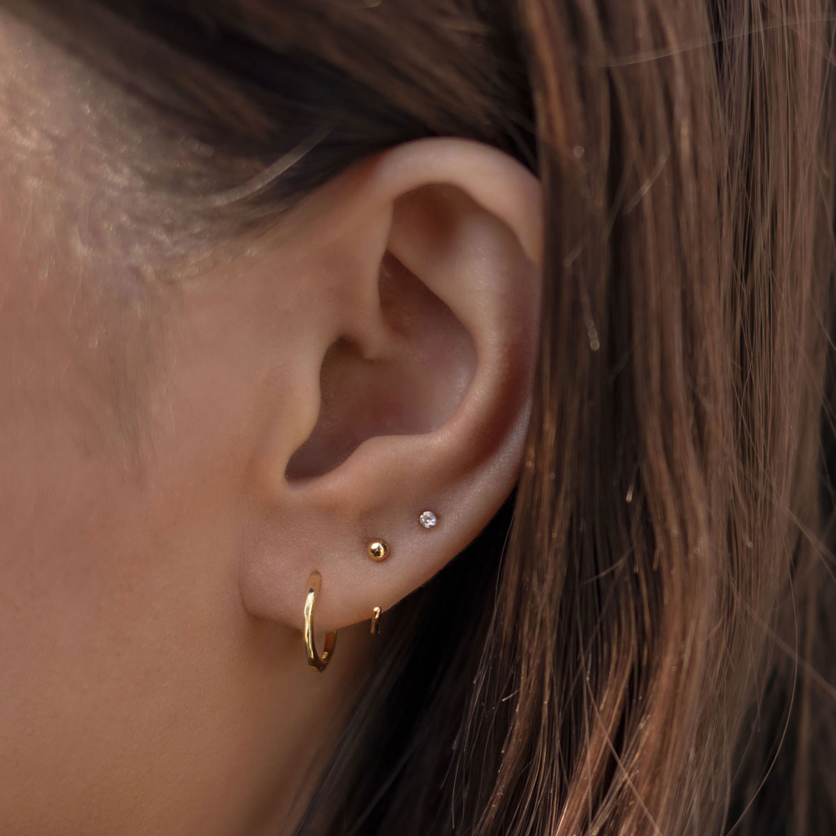 ear huggie ball earrings