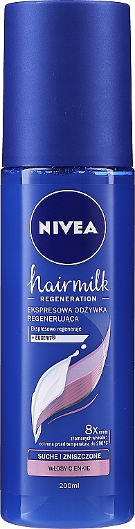 nivea hairmilk ekspresowa odżywka regenerująca do włosów suchych i zniszczonych