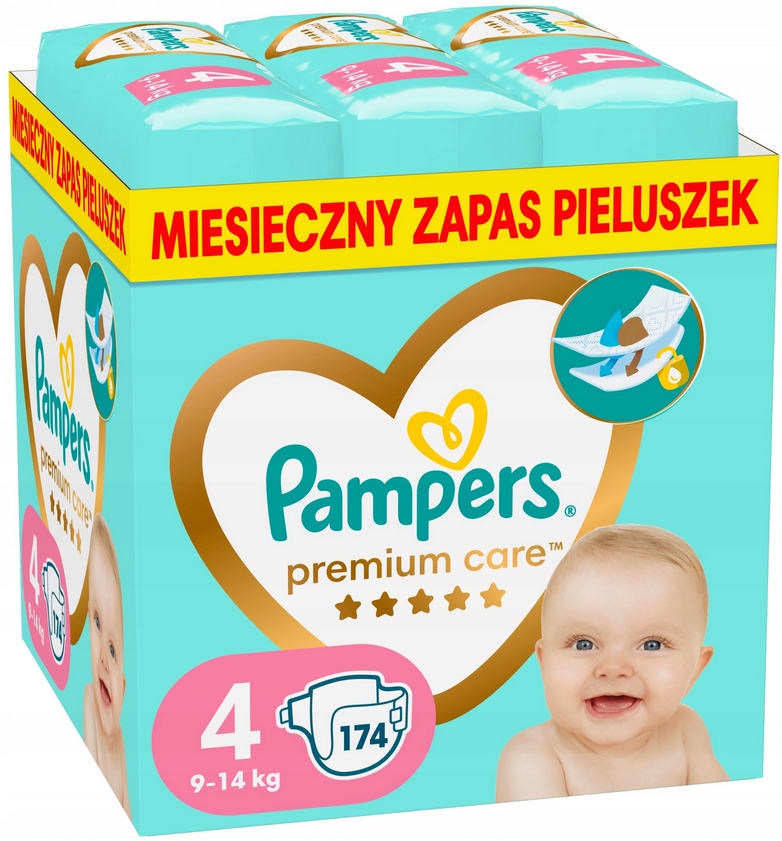 pampers pieluszki zapas 4 maxi aż 174 sztuk