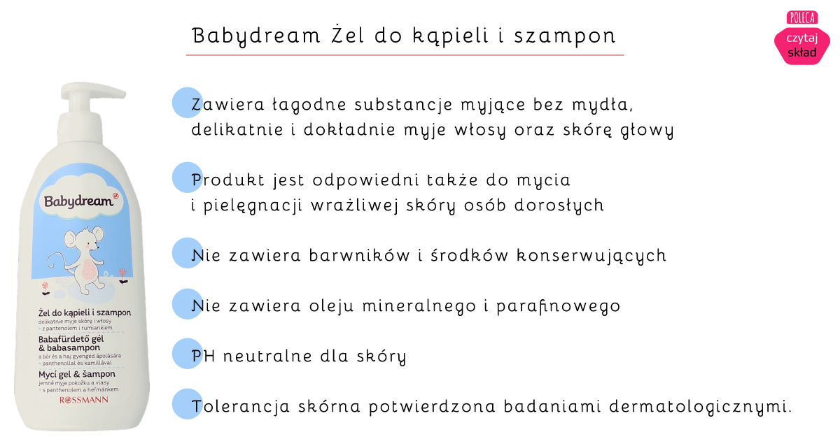 babydream żel do kąpieli i szampon sklad