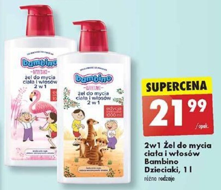 żel pod prysznic szampon 2w1 bambino biedronka