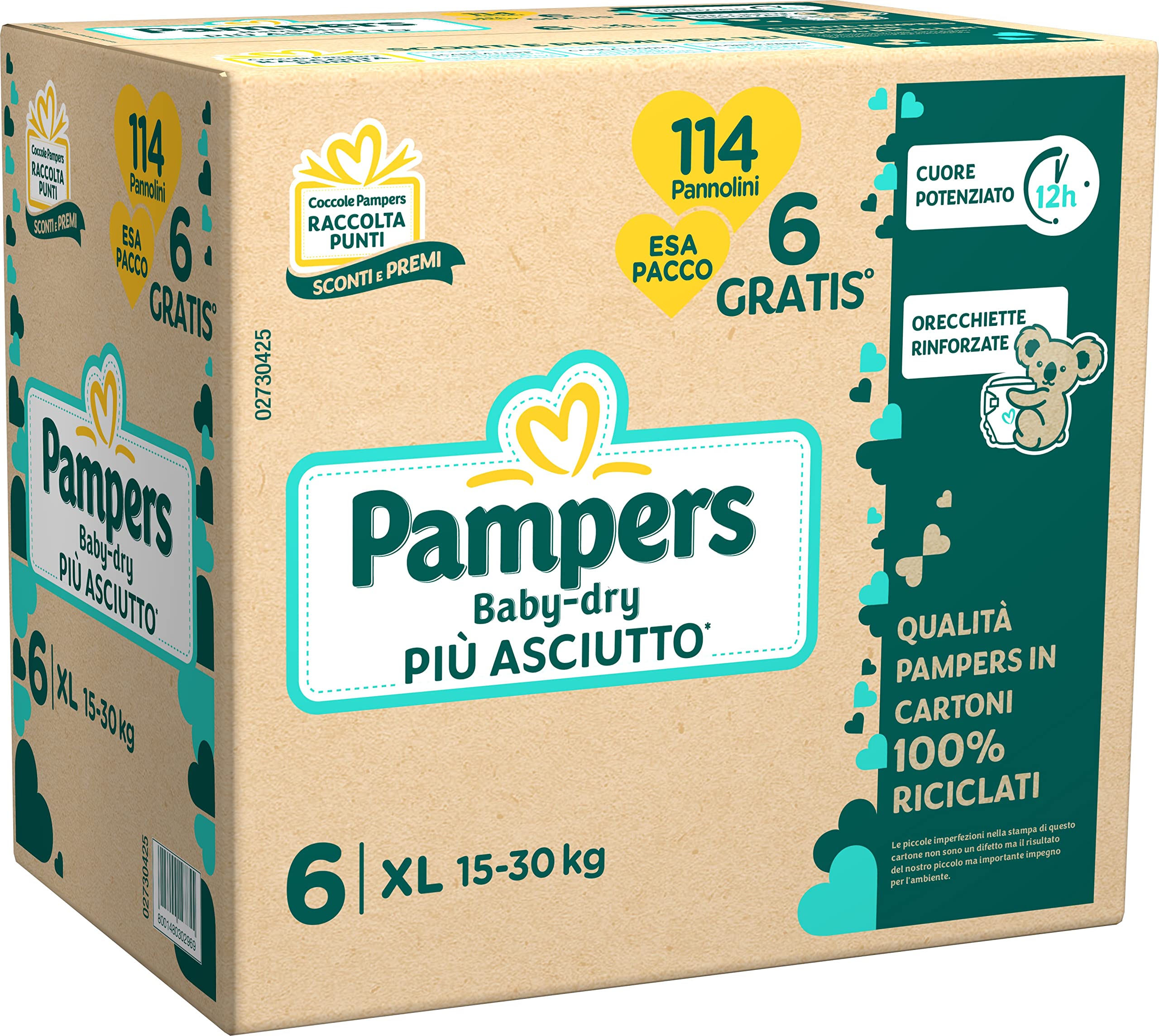 pampers żólte zielone