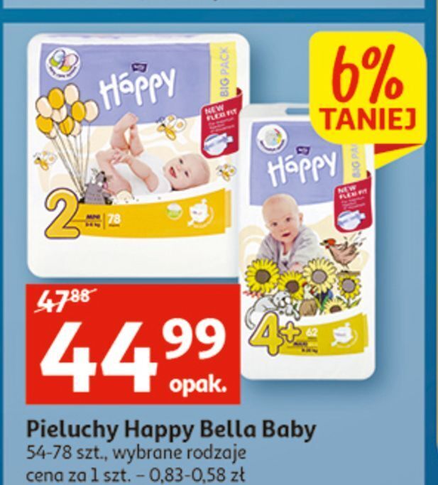 pieluchy auchan babby happy cena