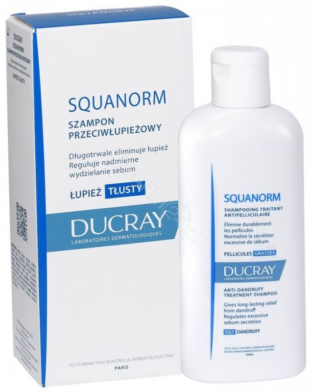 ducray squanorm szampon przeciwłupieżowy łupież tłusty 200ml