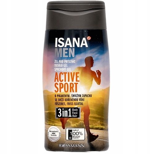 isana sport 2w1 żel pod prysznic i szampon do włosów