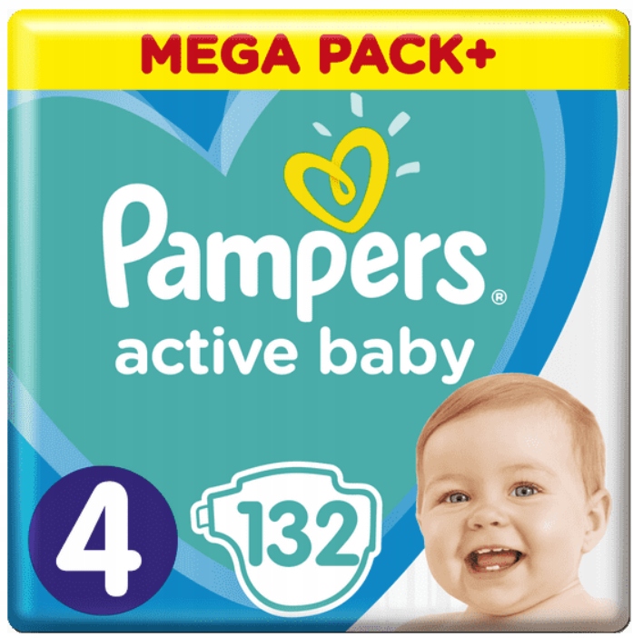 pampers active baby 4 132 szt