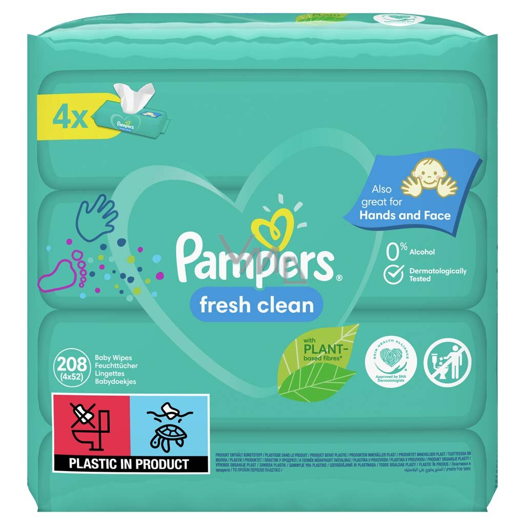 fresh clean pampers 4 x cena