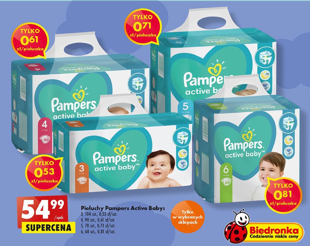 pampers 4 78 szt cena biedronka