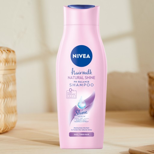 mleczny szampon wyzwalający blask nivea hairmilk shine