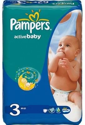 pampers pieluchy active baby 3 midi 5-9kg 108 szt