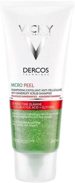 vichy dercos micro peel szampon peelingujący na tłusty przylegający łupież