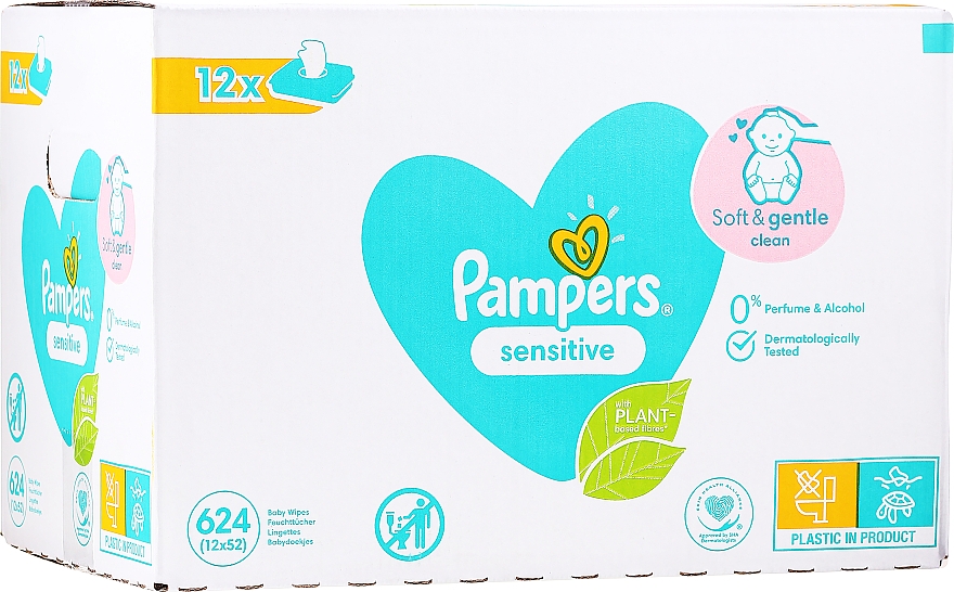 pampers sensitive 12x52