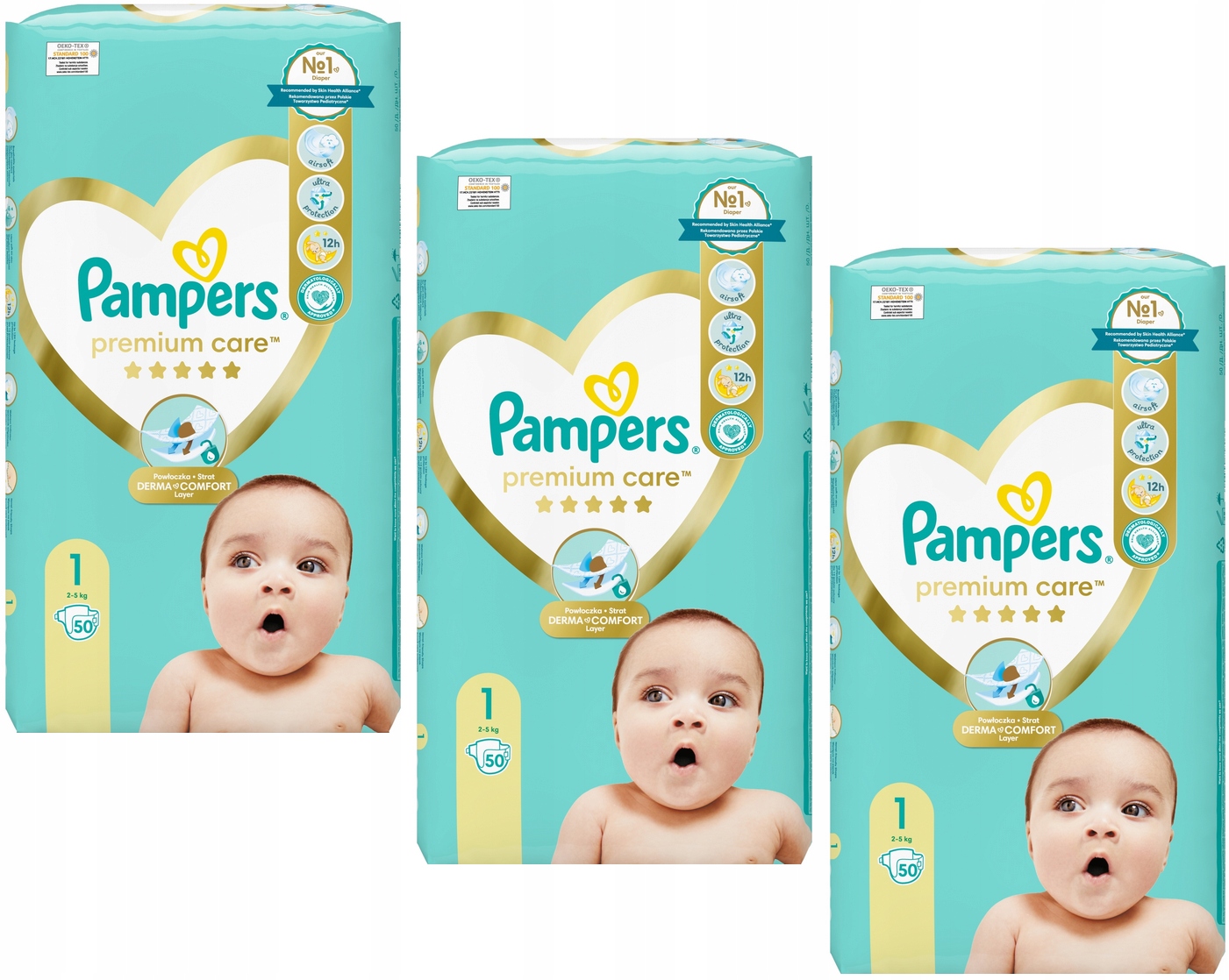 pampers premium care 1barwiące na niebiesko