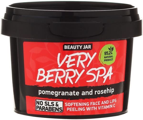 Beauty Jar „Very berry Spa” - zmiękczający peeling do twarzy i ust z witaminą C 120g