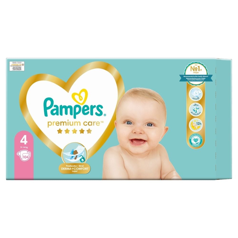 pampers premium care rozmiar 4 104 pieluszki 9kg-14kg