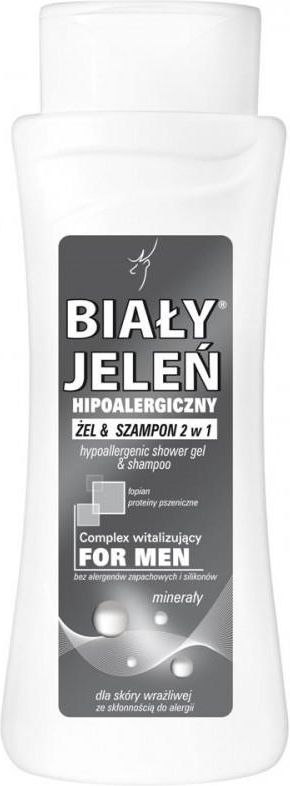 biały jeleń żel&szampon 2w1 z łopianem for men