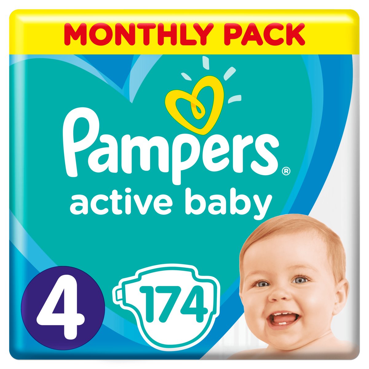 pampers active baby 4 maxi 174 szt