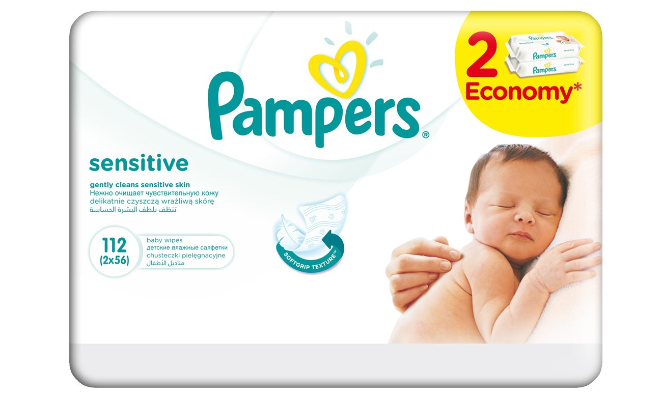 pampers sensitive chusteczki nawilżone 2x56 szt