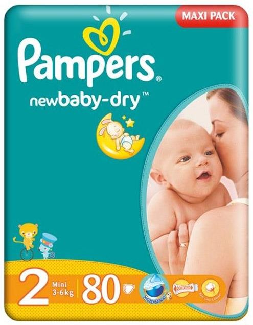 pampers newbaby-dry pieluchy rozmiar 2 mini 3-6kg 43 sztuki