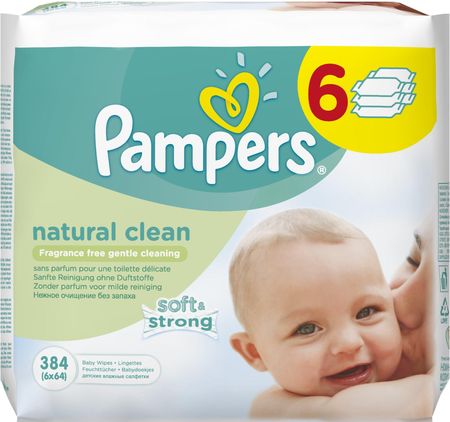 pampers natural clean chusteczki nawilżane 64 szt