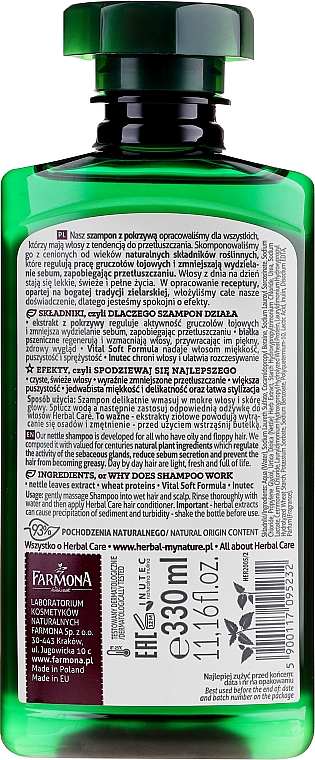 herbal care szampon pokrzywa inci