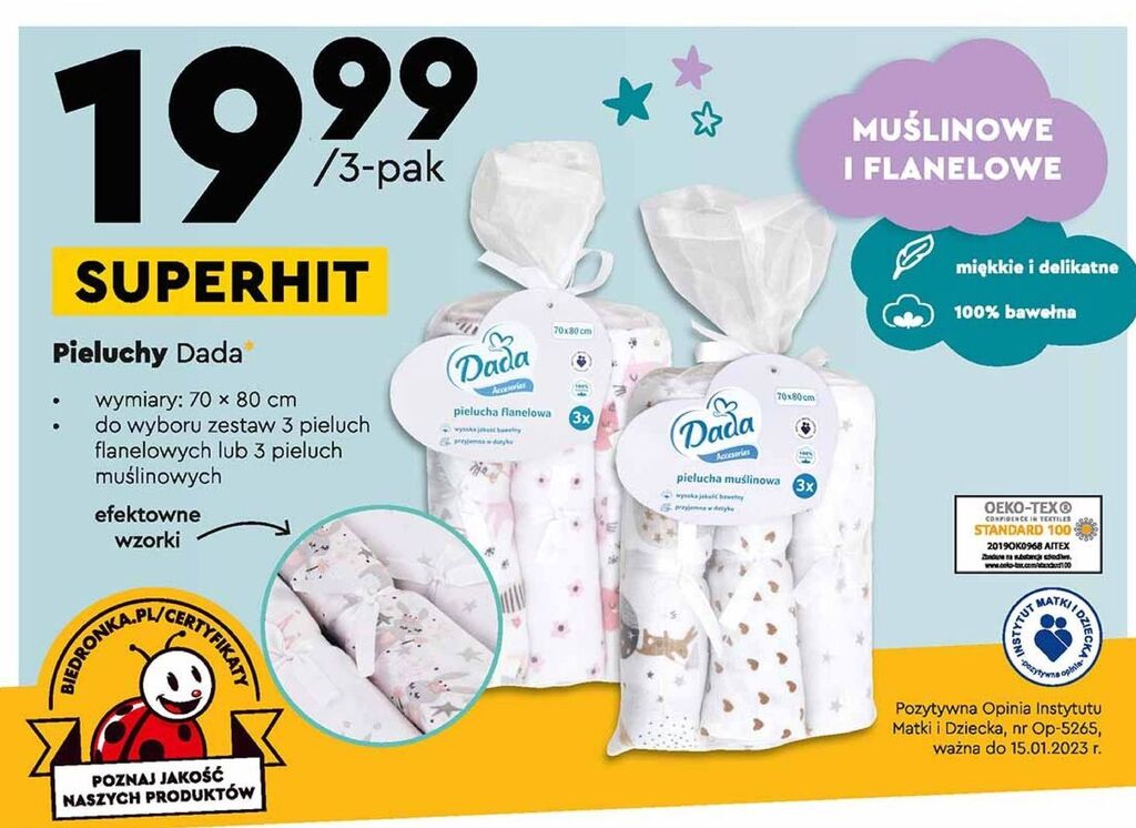 auchan pieluszki flanelowe