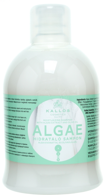 kallos szampon nawilżający z ekstratem z algi