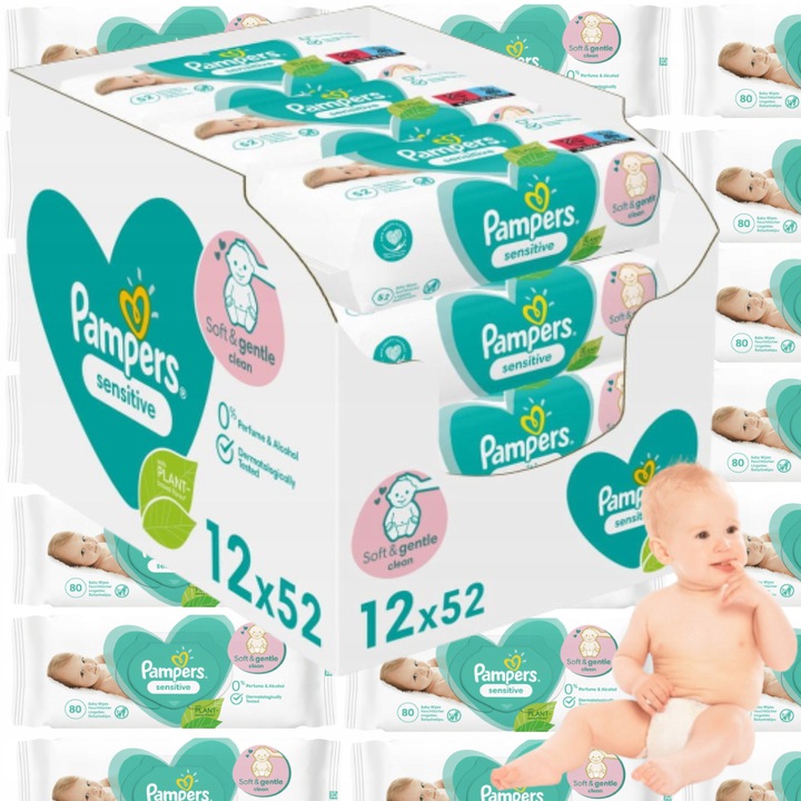 chusteczki pampers miesieczny zapas