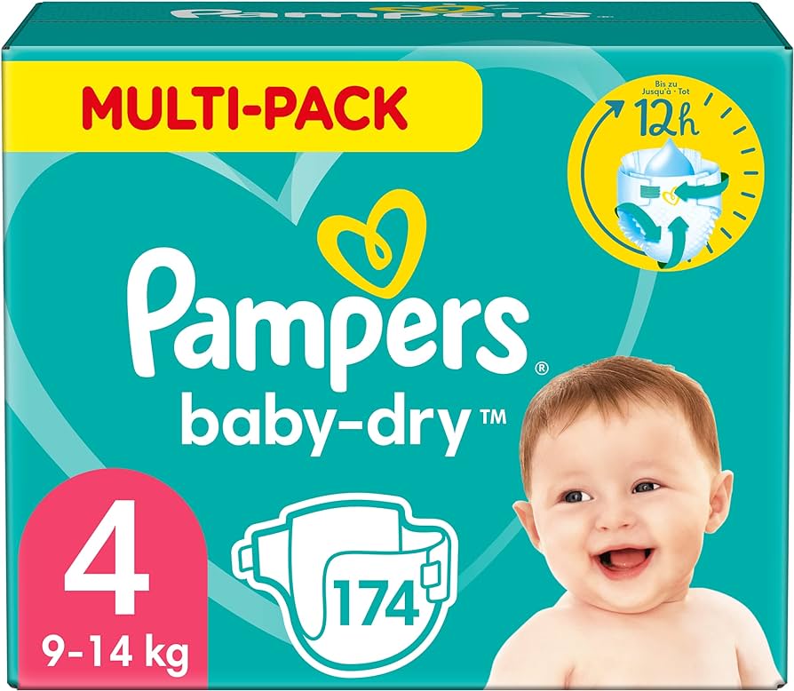 pampers active baby-dry pieluchy rozmiar 4 maxi 7-14kg 174 sztuk