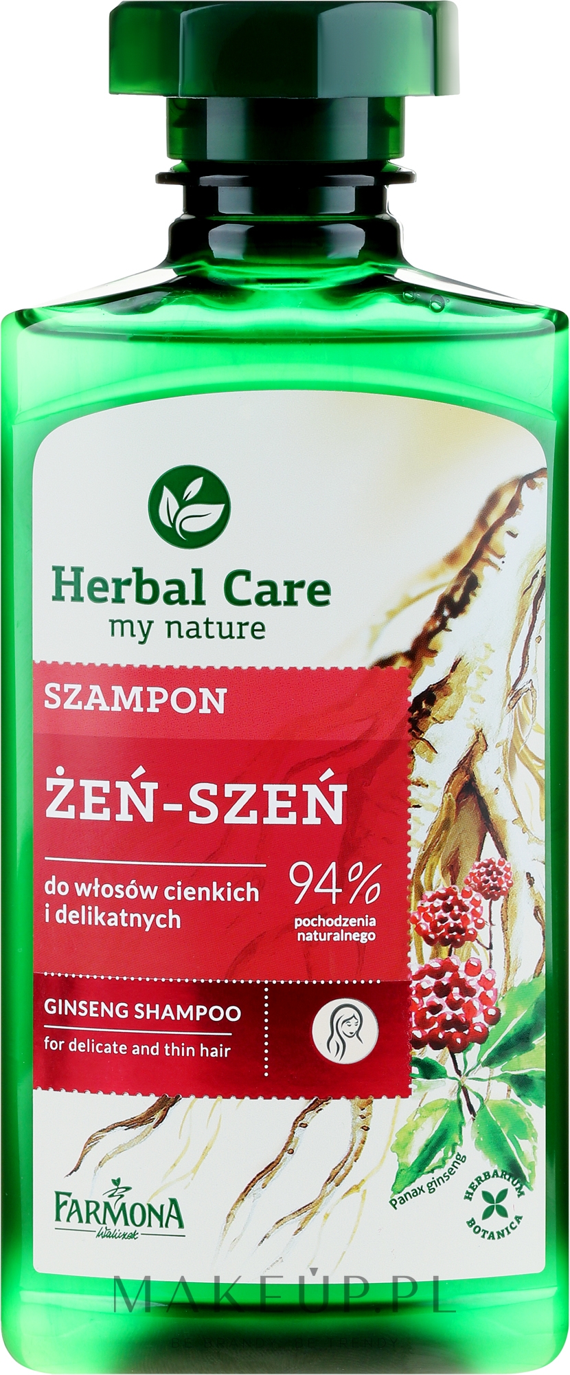 farmona herbal care szampon żeń-szeń do włosów cienkich i delikatnych