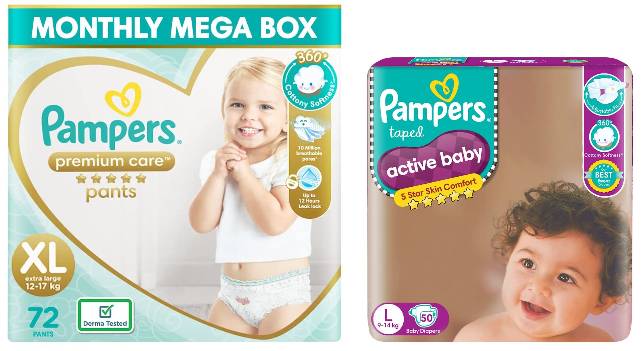 pampers active baby vs premium care