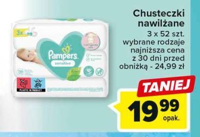 carrefour chusteczki nawilżane pampers sensitive cena