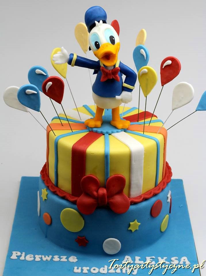 tort kaczor donald 34 pampers disney chrzest