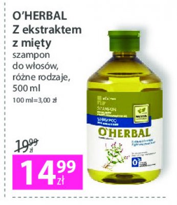 oherbal szampon z ekstraktem z mięty do włosów przetłuszczających się